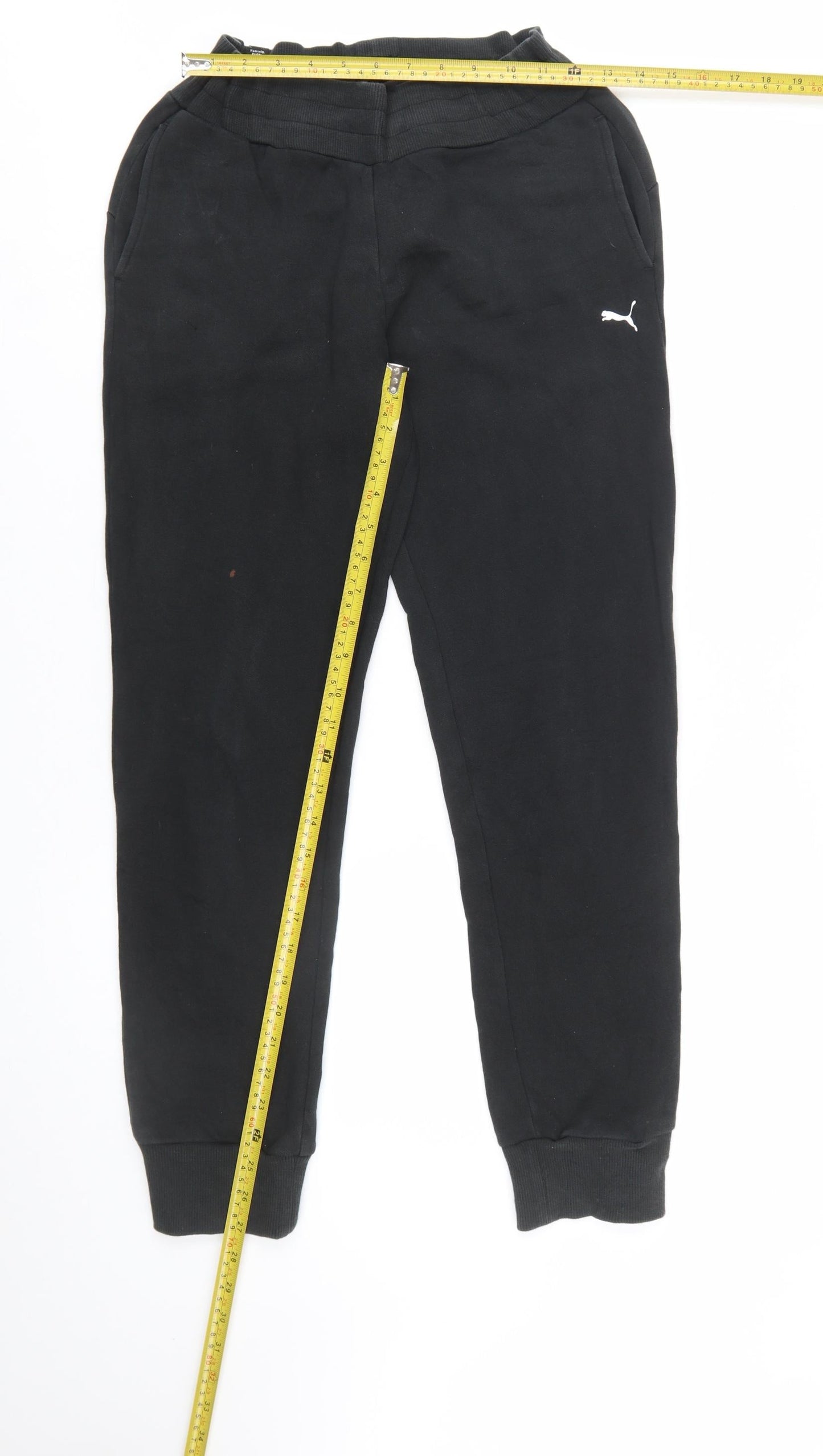 Puma Womens Black Jogger Sweatpants Size 8 Regular Fit Fleece