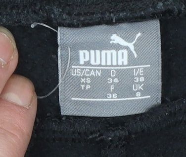 Puma Womens Black Jogger Sweatpants Size 8 Regular Fit Fleece
