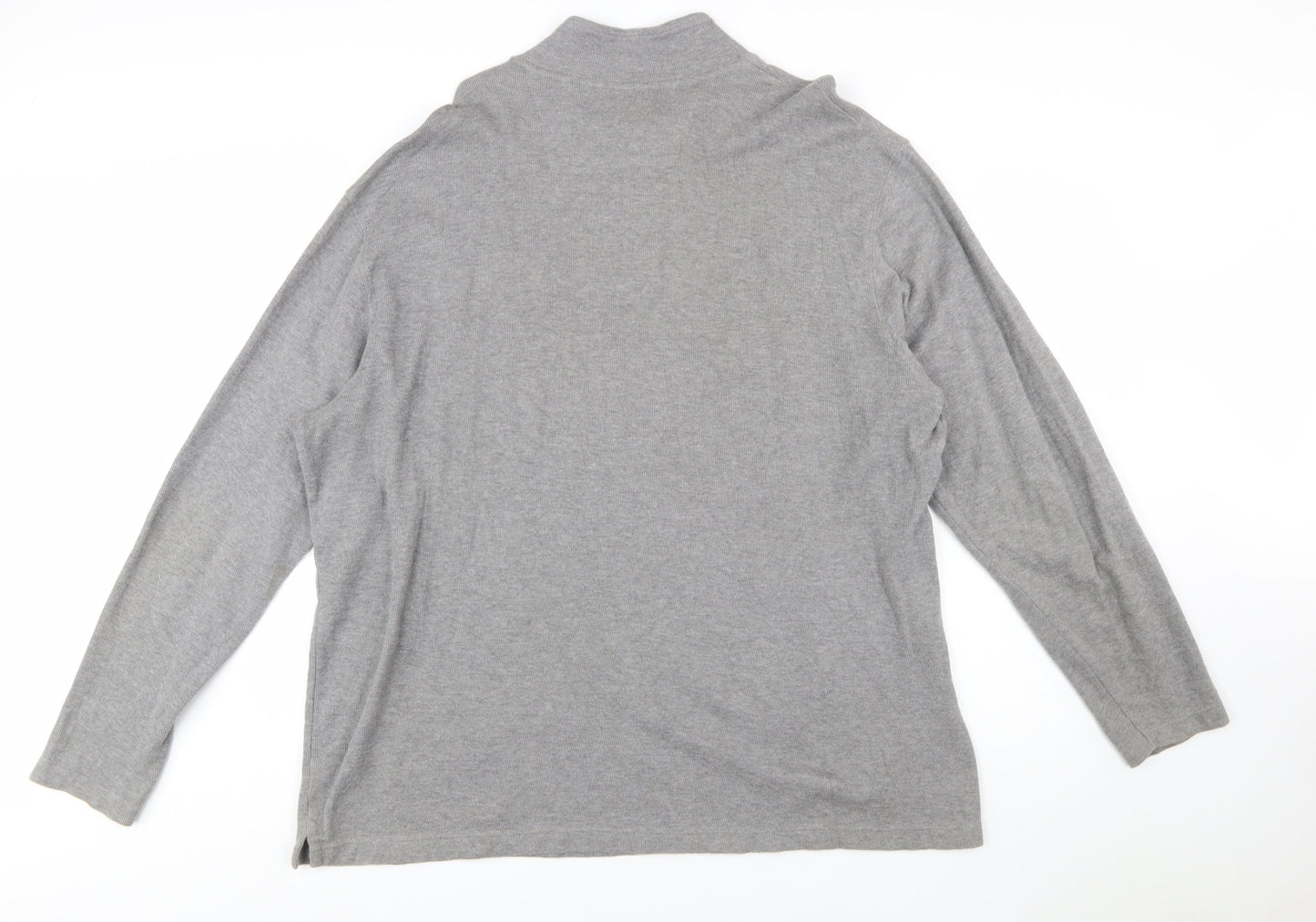 Chaps Men's Grey 2XL Cotton 1/4 Zip Mock Neck Sweatshirt