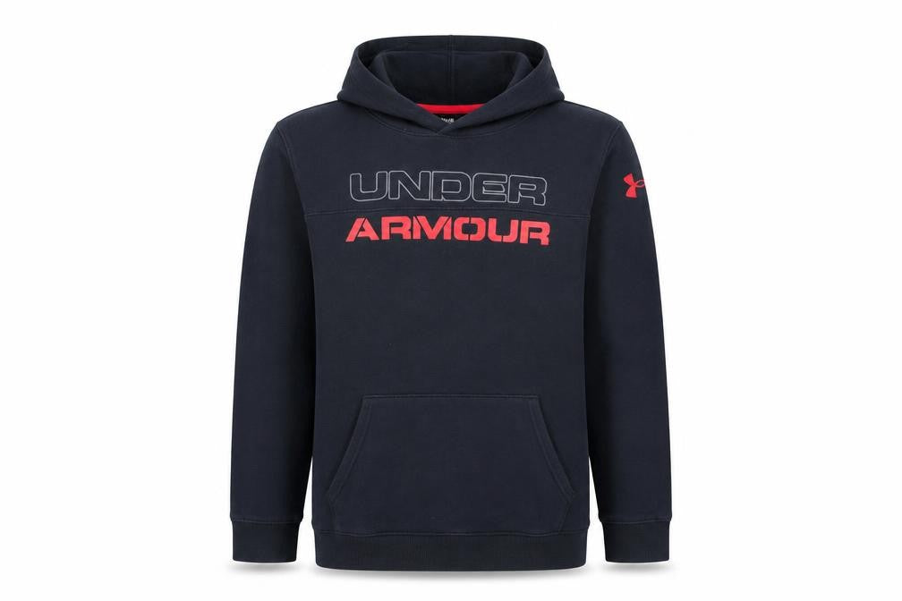 Under Armour Boys Black Pullover Hoodie YXL Loose Fit ColdGear
