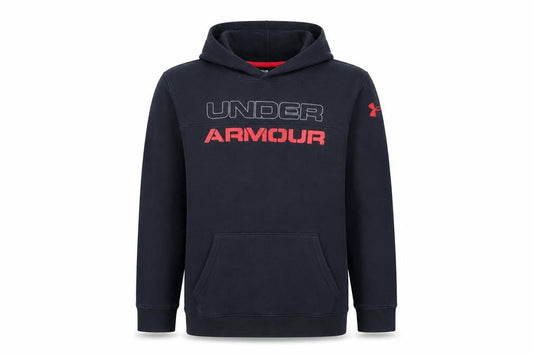 Under Armour Boys Black Pullover Hoodie YXL Loose Fit ColdGear