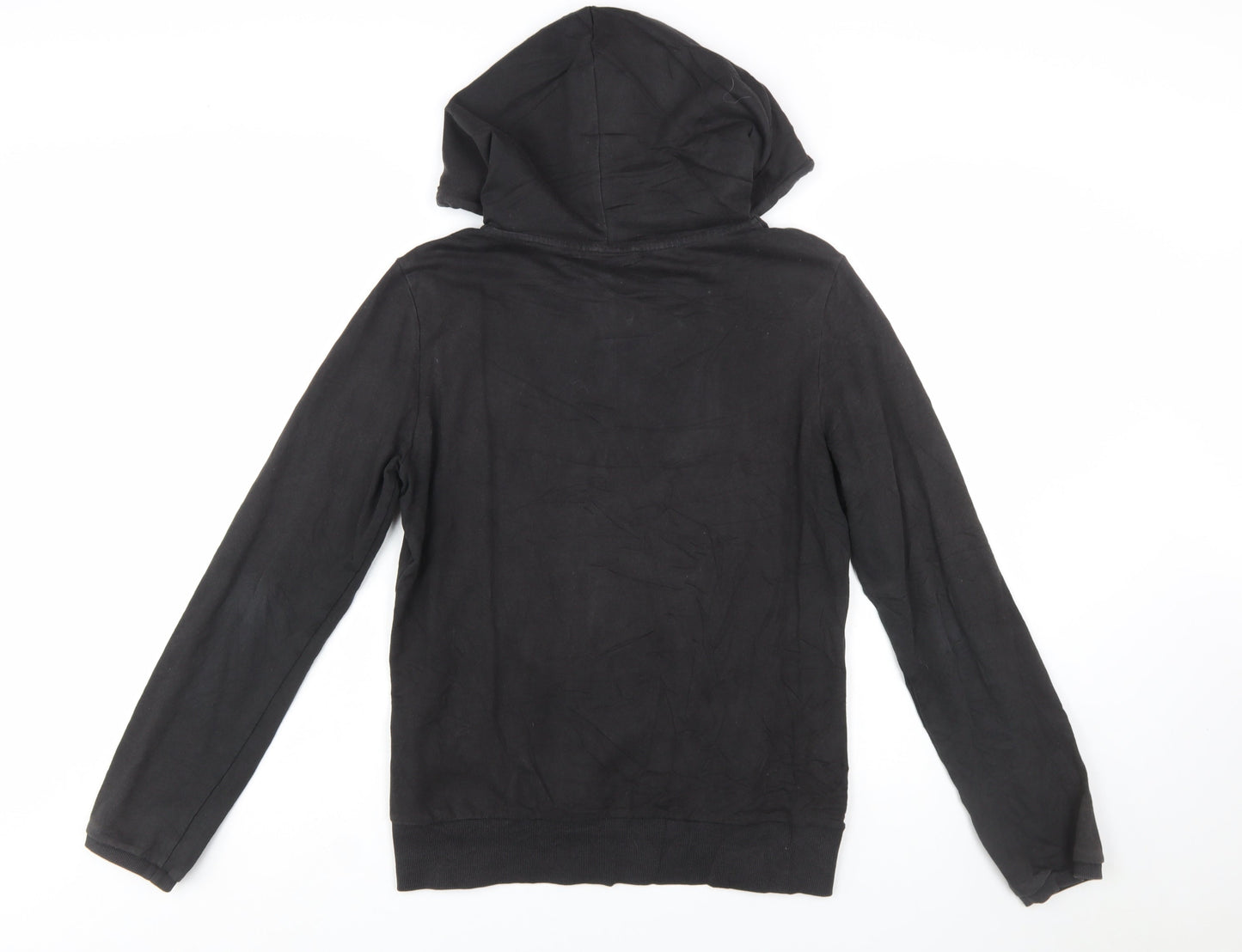 Puma Women Black Full Zip Hoodie UK 14 Cotton Blend Casual