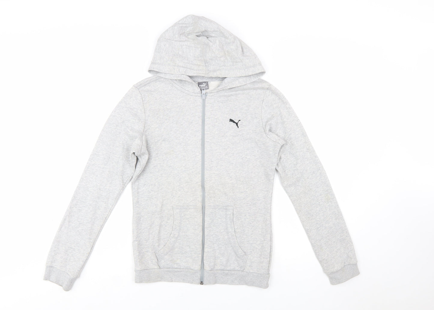 Puma Boys Grey Full Zip Hoodie Size 14-15 Years Cotton Blend