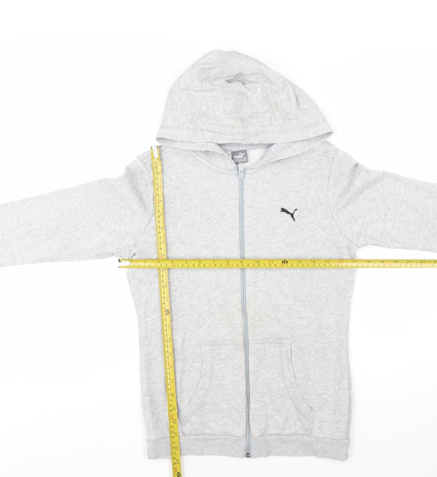 Puma Boys Grey Full Zip Hoodie Size 14-15 Years Cotton Blend