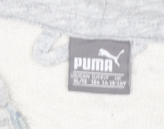 Puma Boys Grey Full Zip Hoodie Size 14-15 Years Cotton Blend