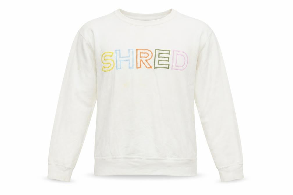 Shred415 Women's Ivory Pullover Sweatshirt Small Cotton Blend