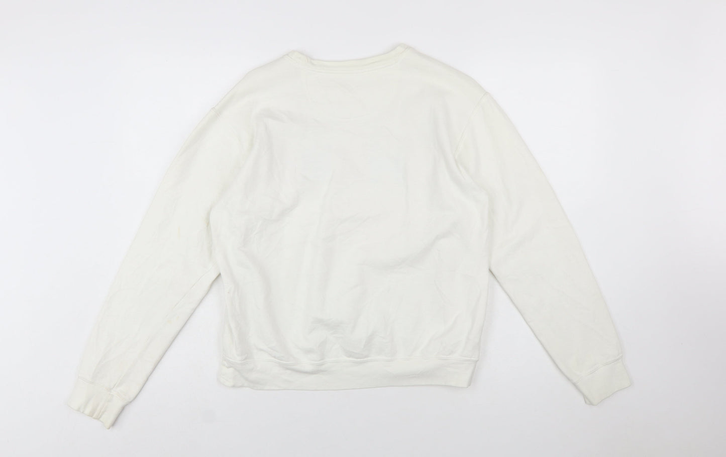 Shred415 Women's Ivory Pullover Sweatshirt Small Cotton Blend