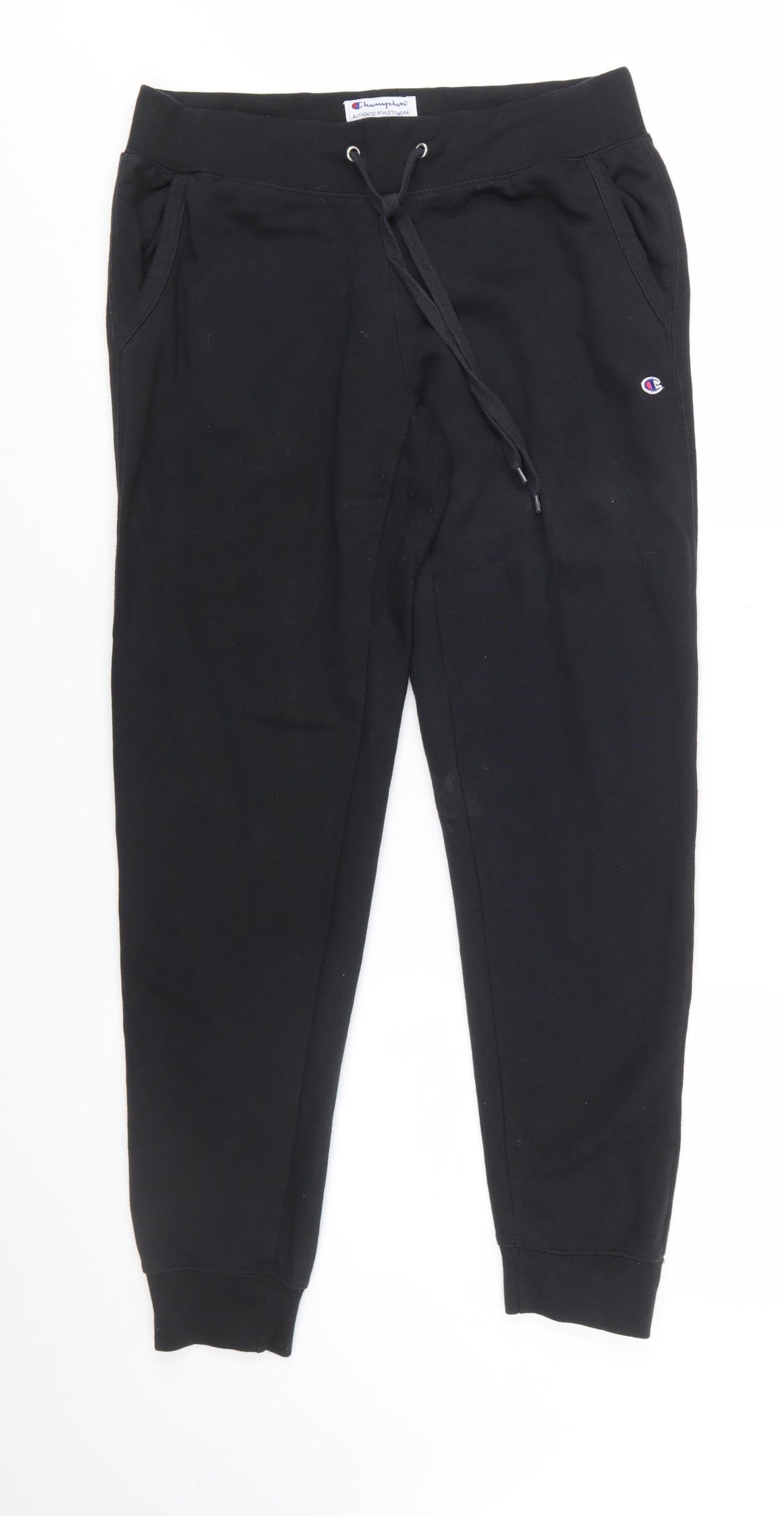 Champion Men's Black Fleece Jogger Trousers Size S Regular Fit