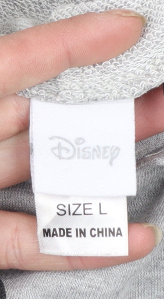 Disney Women Grey Mickey Mouse Pullover Hoodie Size L