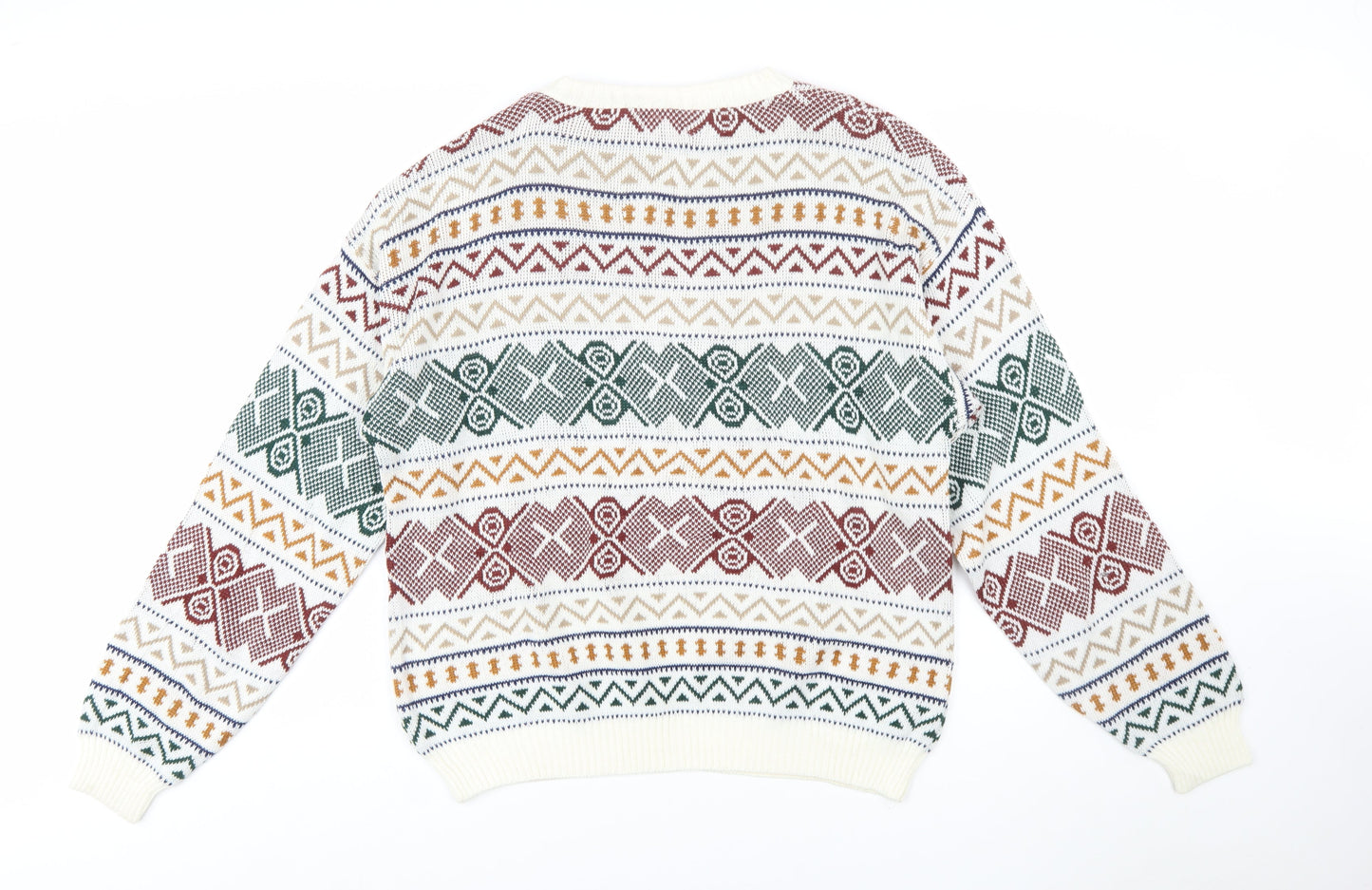 Le Tigre Men's Multicoloured Geometric Knit Pullover Jumper L