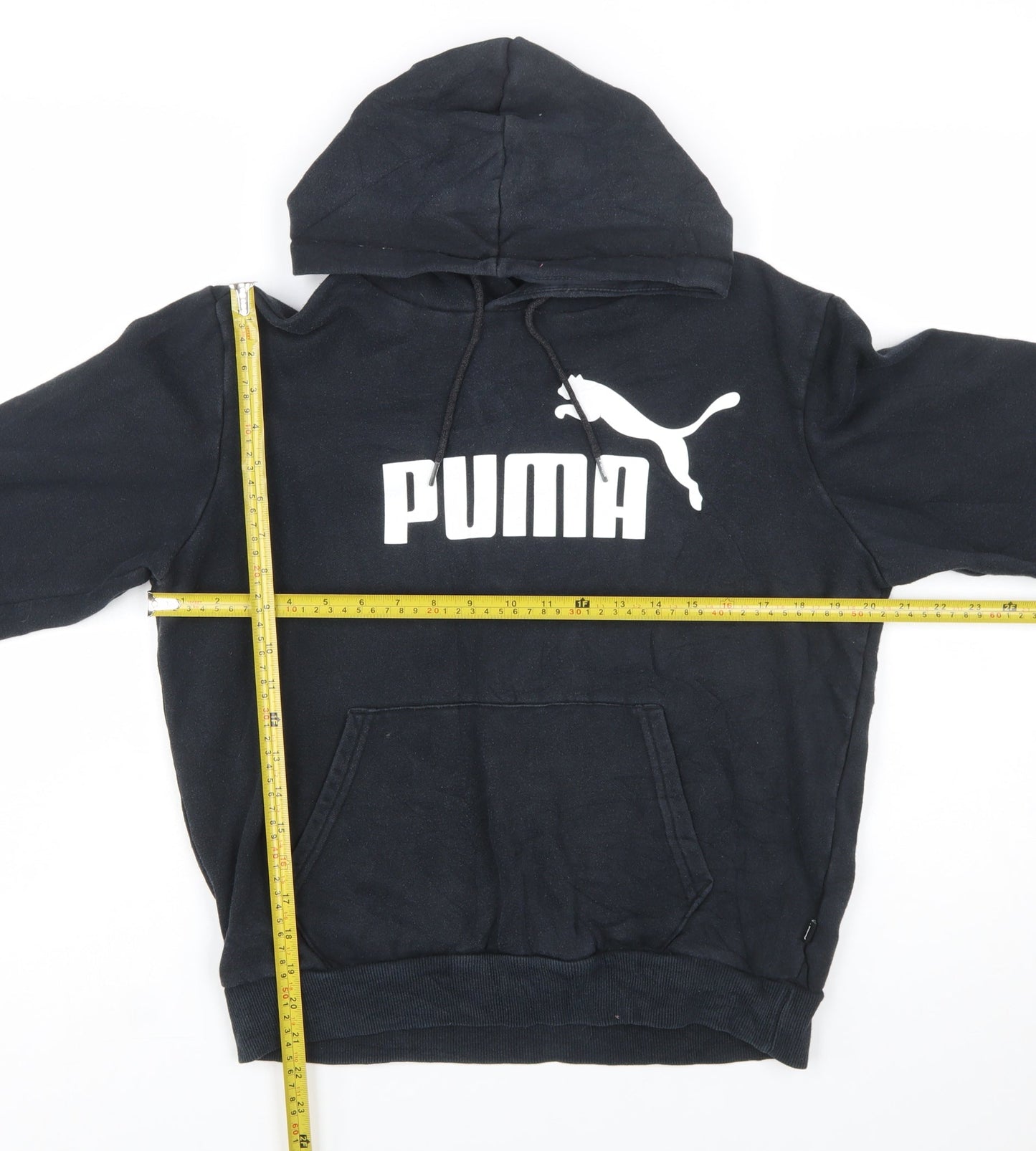 Puma Womens Black Small Pullover Hoodie Cotton Casual