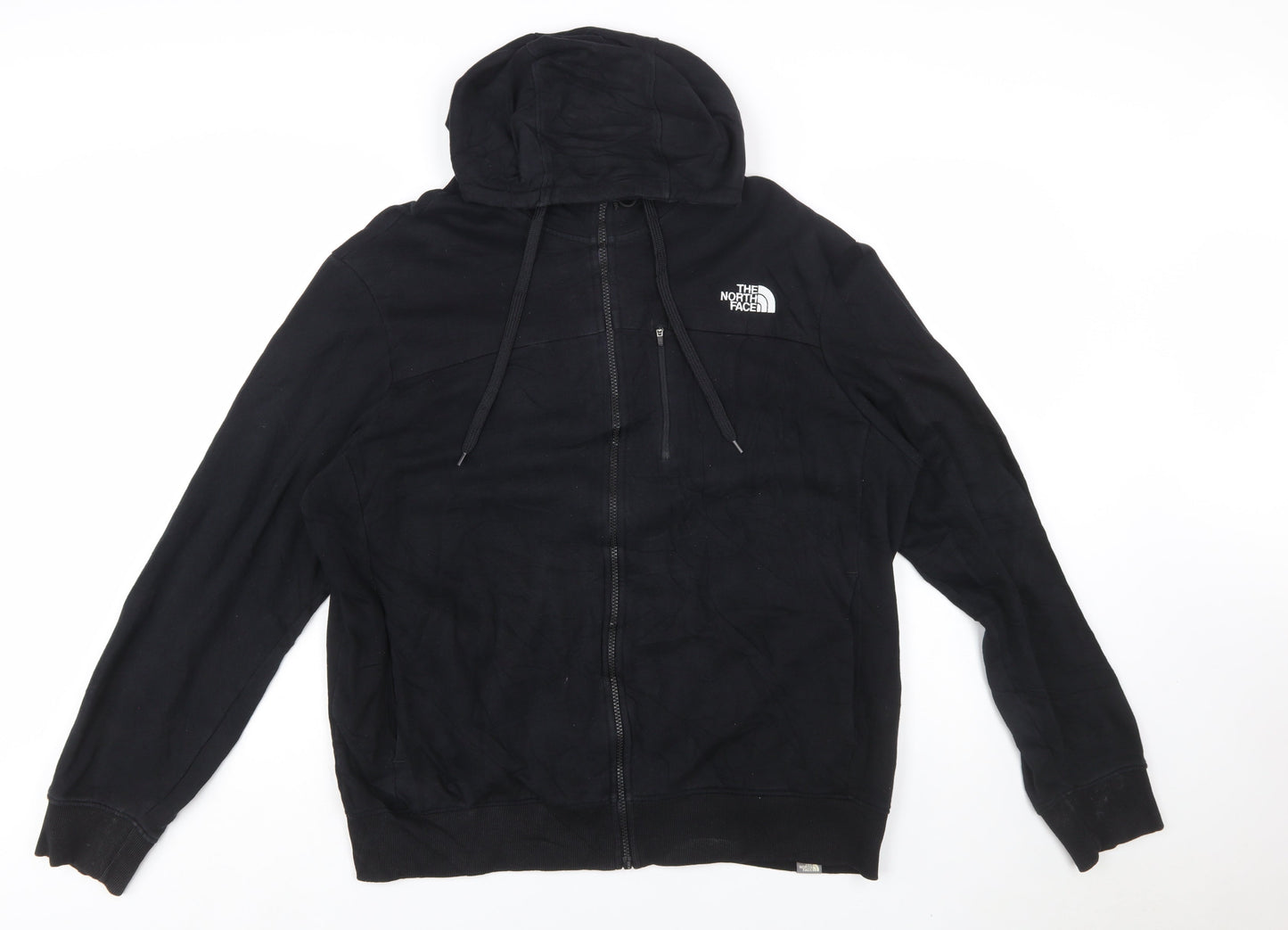 The North Face Men's Black XL Full Zip Hoodie Cotton Blend