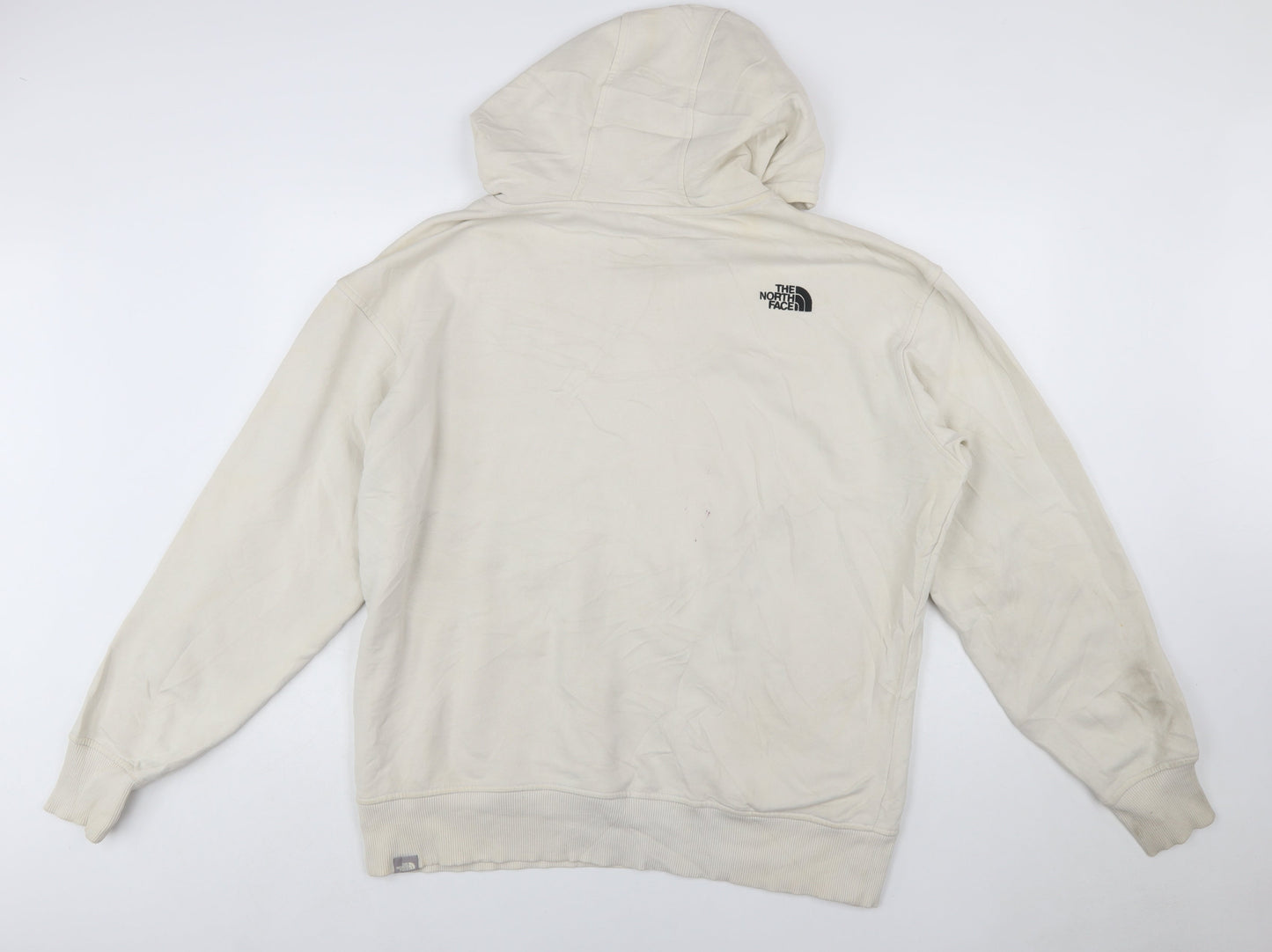 The North Face Men's Beige Pullover Hoodie XL Unisex Cotton Fleece