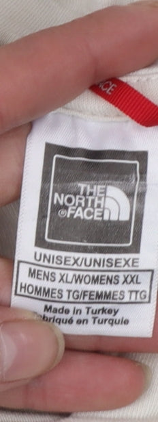 The North Face Men's Beige Pullover Hoodie XL Unisex Cotton Fleece