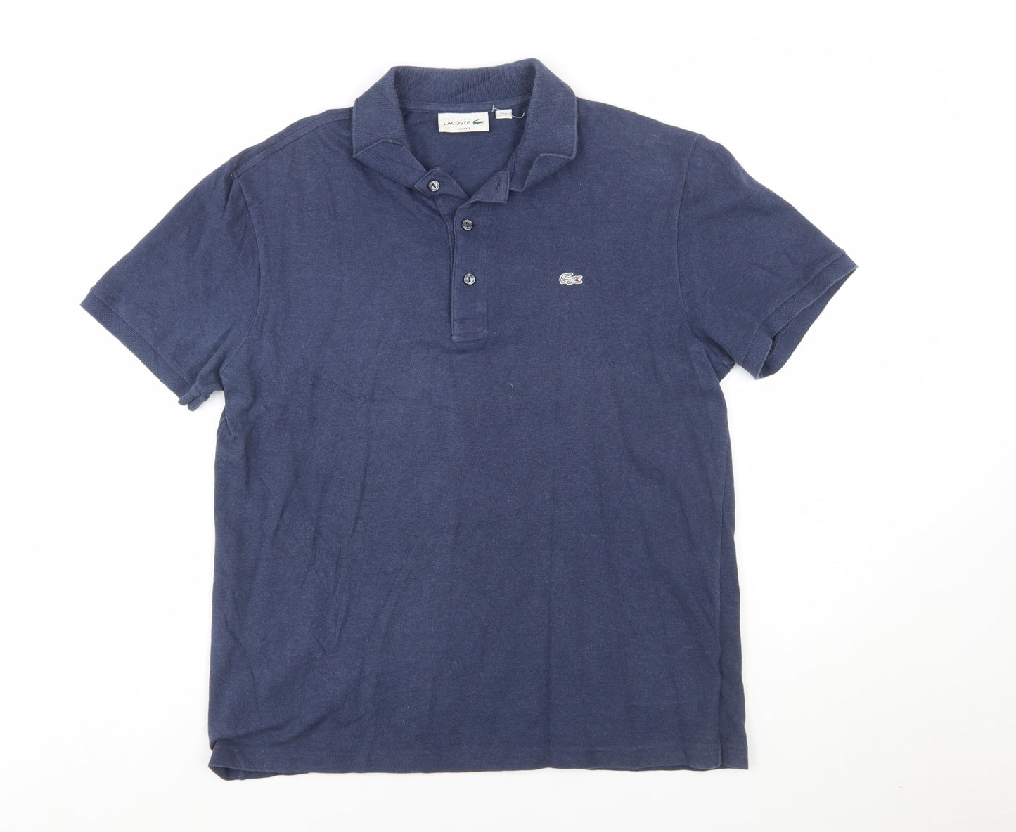 Lacoste Men’s Blue Cotton Short Sleeve Polo Shirt Size M
