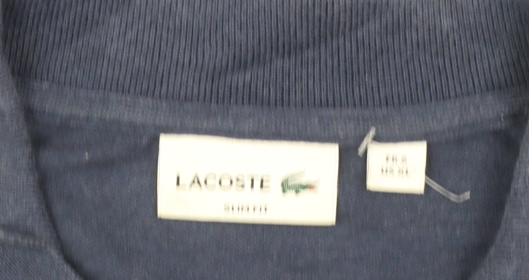 Lacoste Men’s Blue Cotton Short Sleeve Polo Shirt Size M