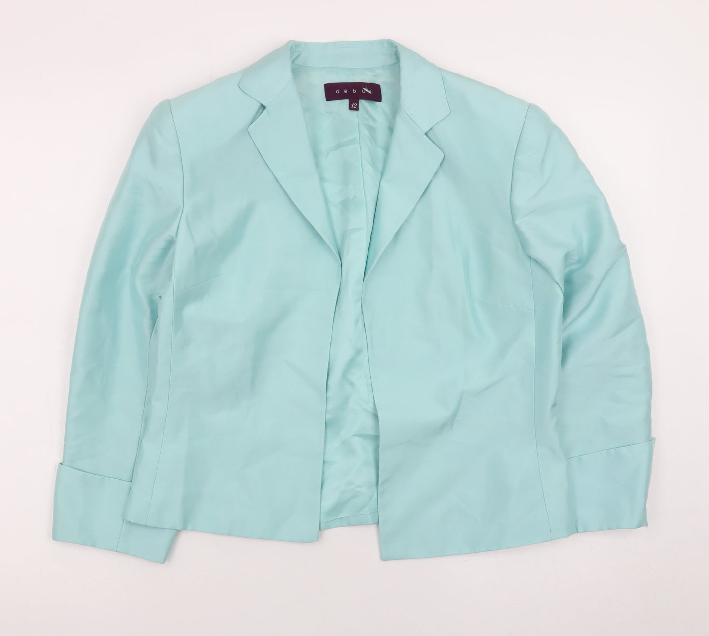 Début Women's Blue Silk Lined Blazer Jacket Size 12