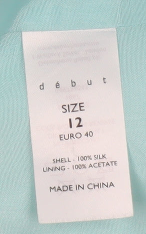 Début Women's Blue Silk Lined Blazer Jacket Size 12