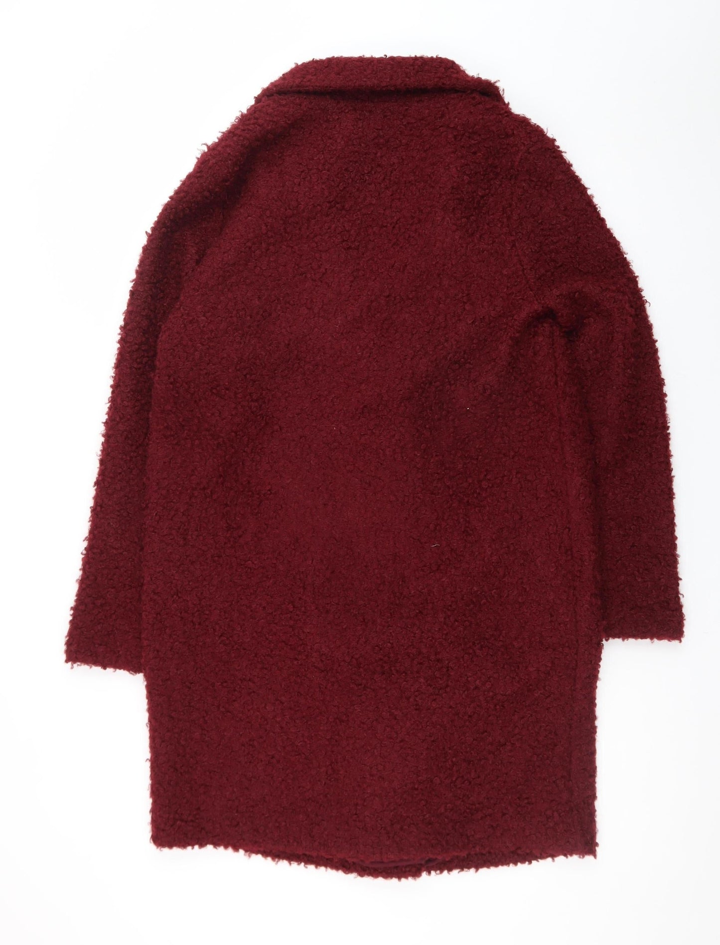 Tu Women Red Mid-Length Textured Button Coat Size 12