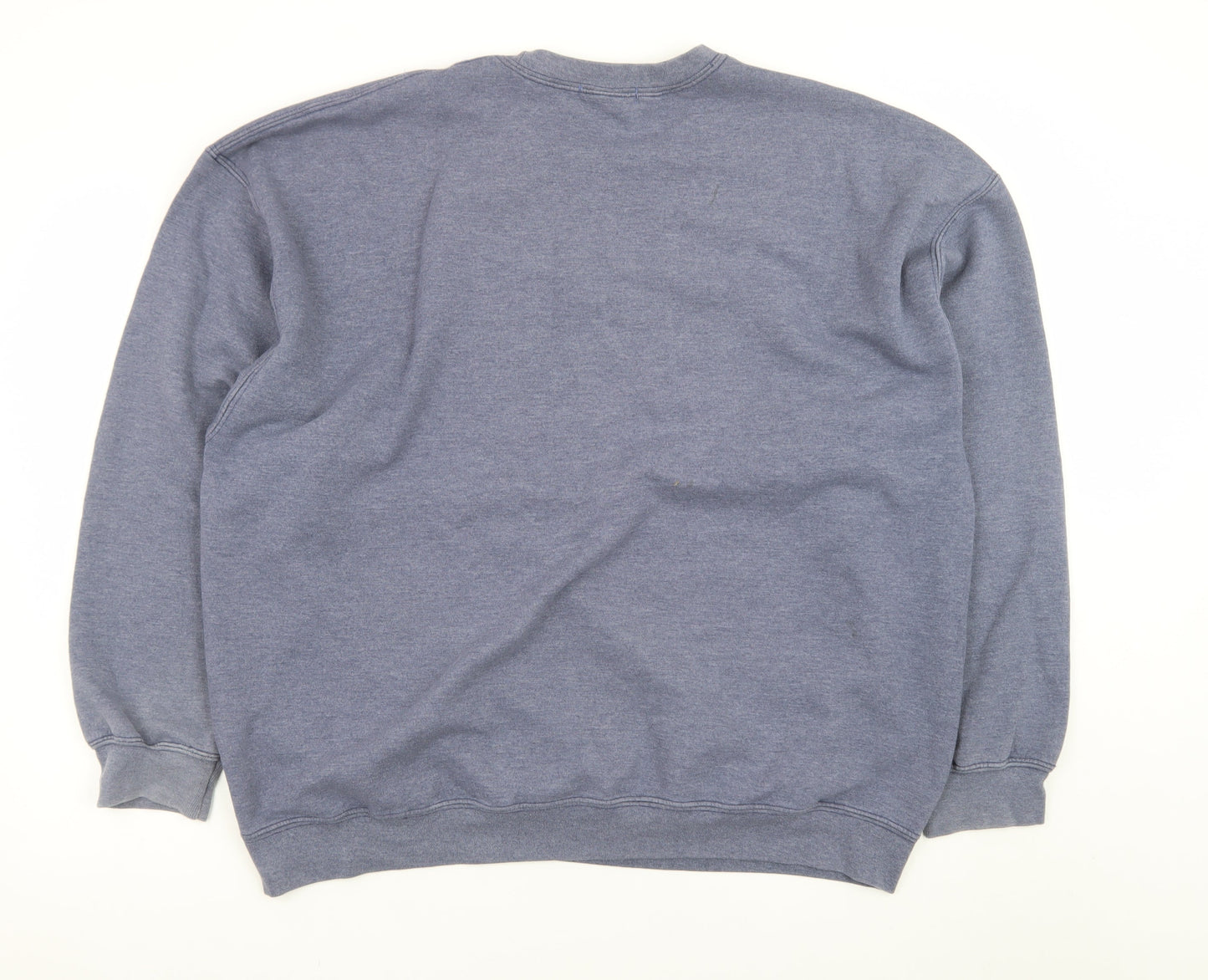 Missguided Women Blue Logo Crew Neck Pullover Sweatshirt L