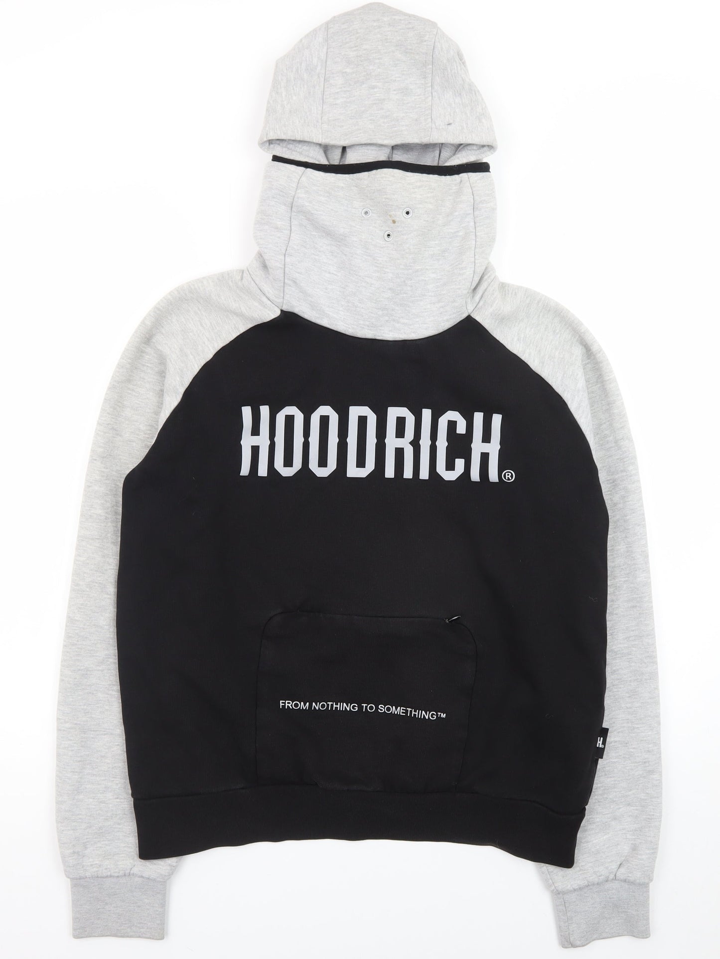 Hoodrich Men's Black & Grey Pullover Hoodie Large Streetwear