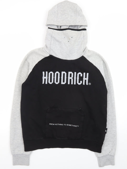 Hoodrich Men's Black & Grey Pullover Hoodie Large Streetwear