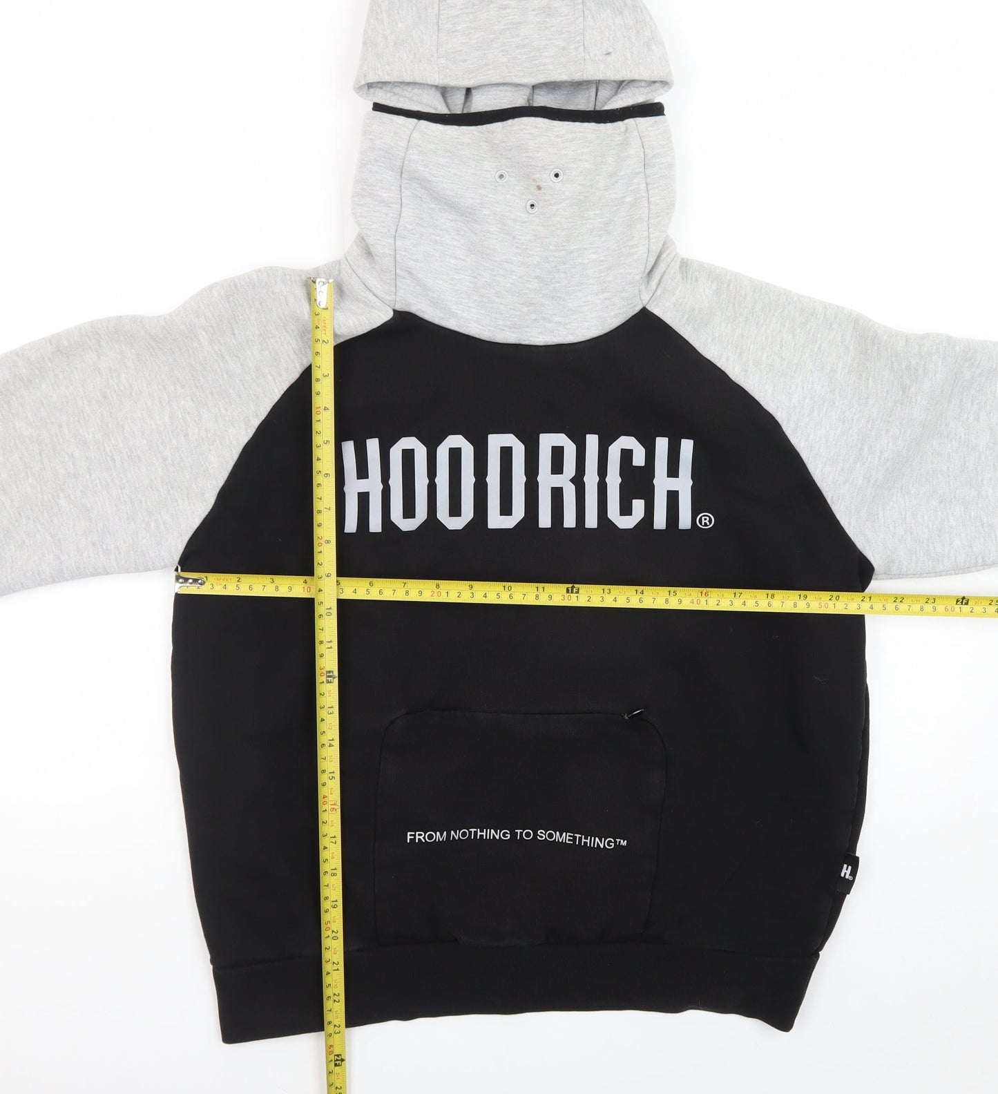 Hoodrich Men's Black & Grey Pullover Hoodie Large Streetwear