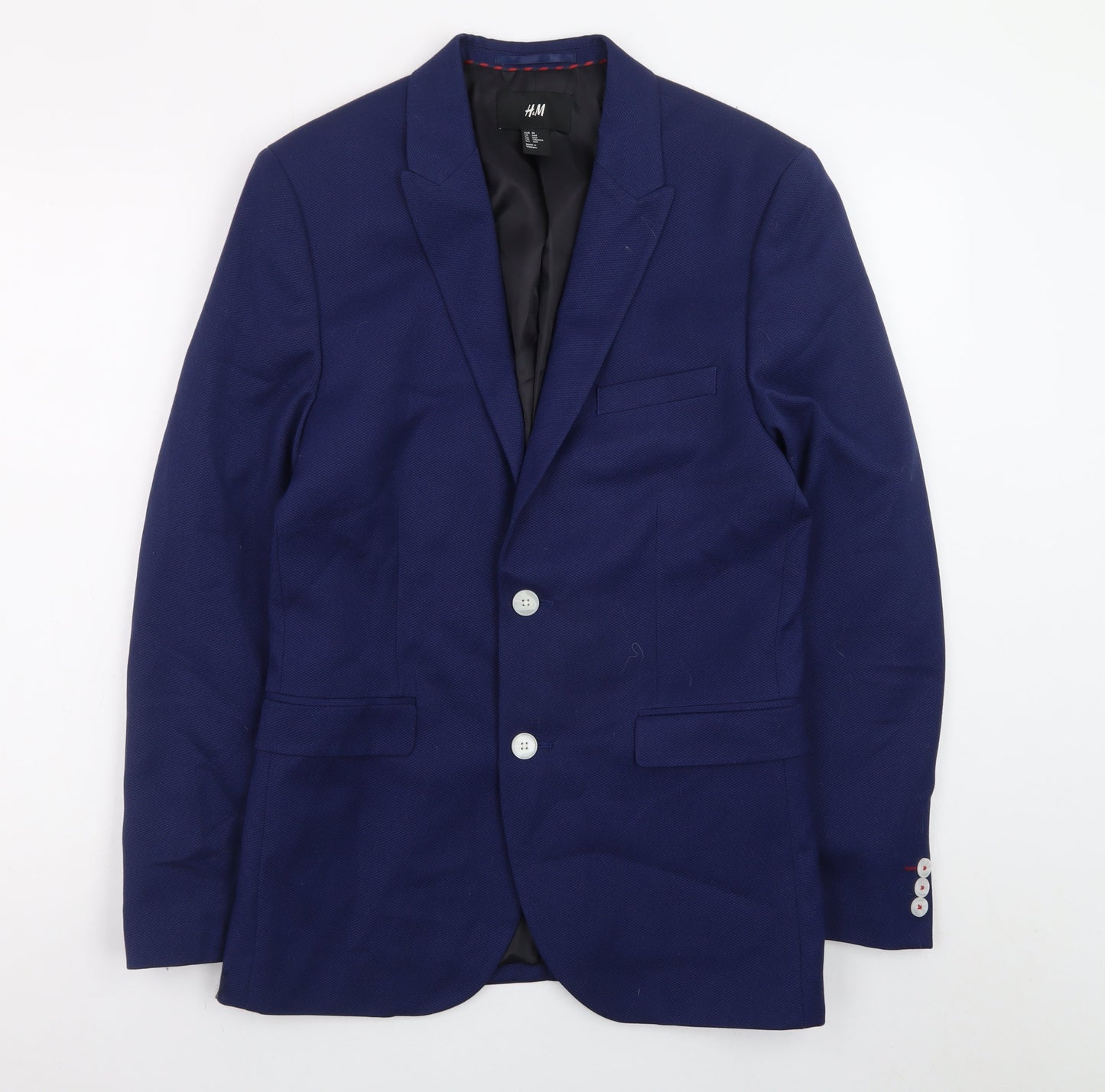 H&M Women's Blue Single-Breasted Blazer Size 18 Tailored Workwear Jacket