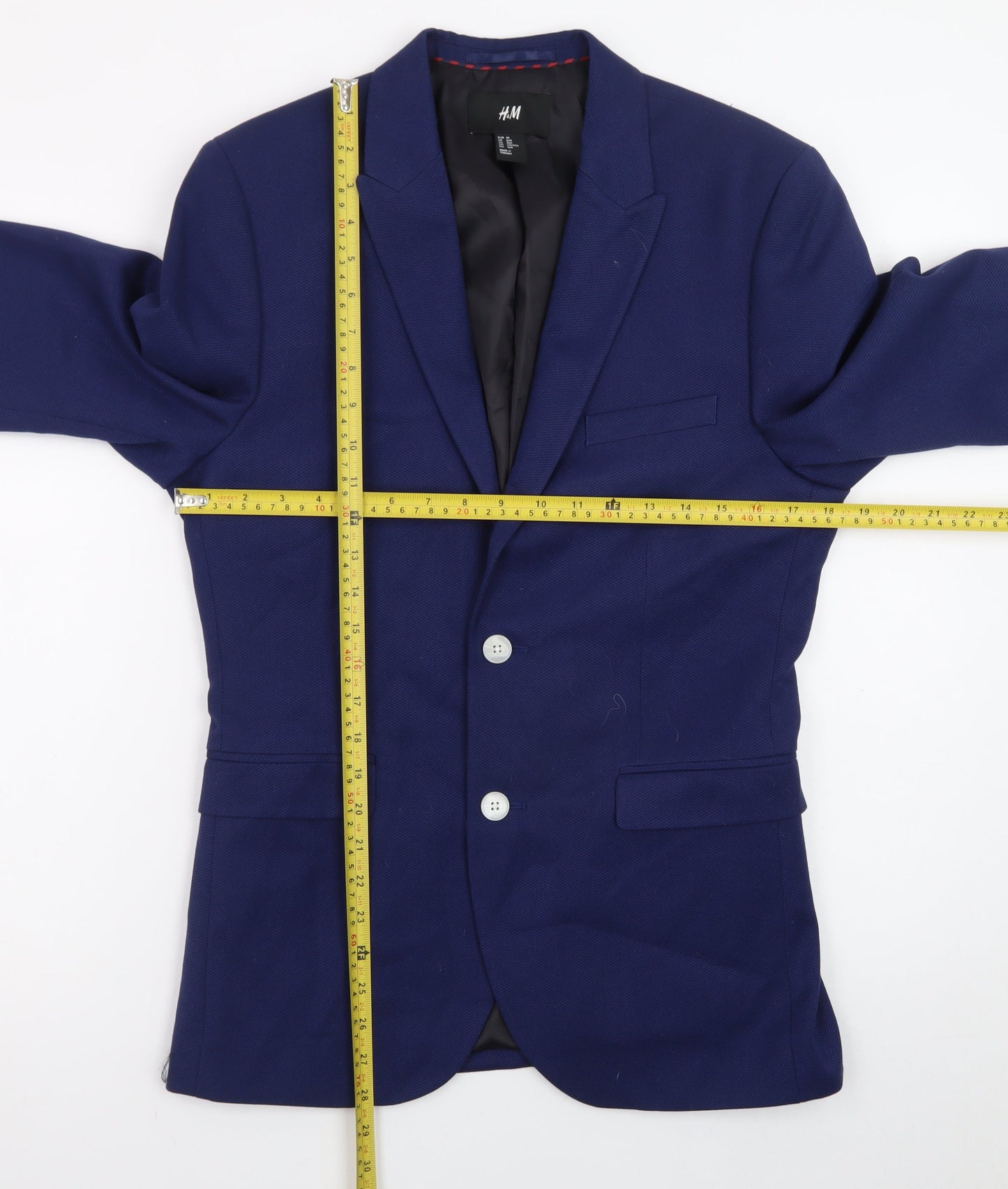 H&M Women's Blue Single-Breasted Blazer Size 18 Tailored Workwear Jacket