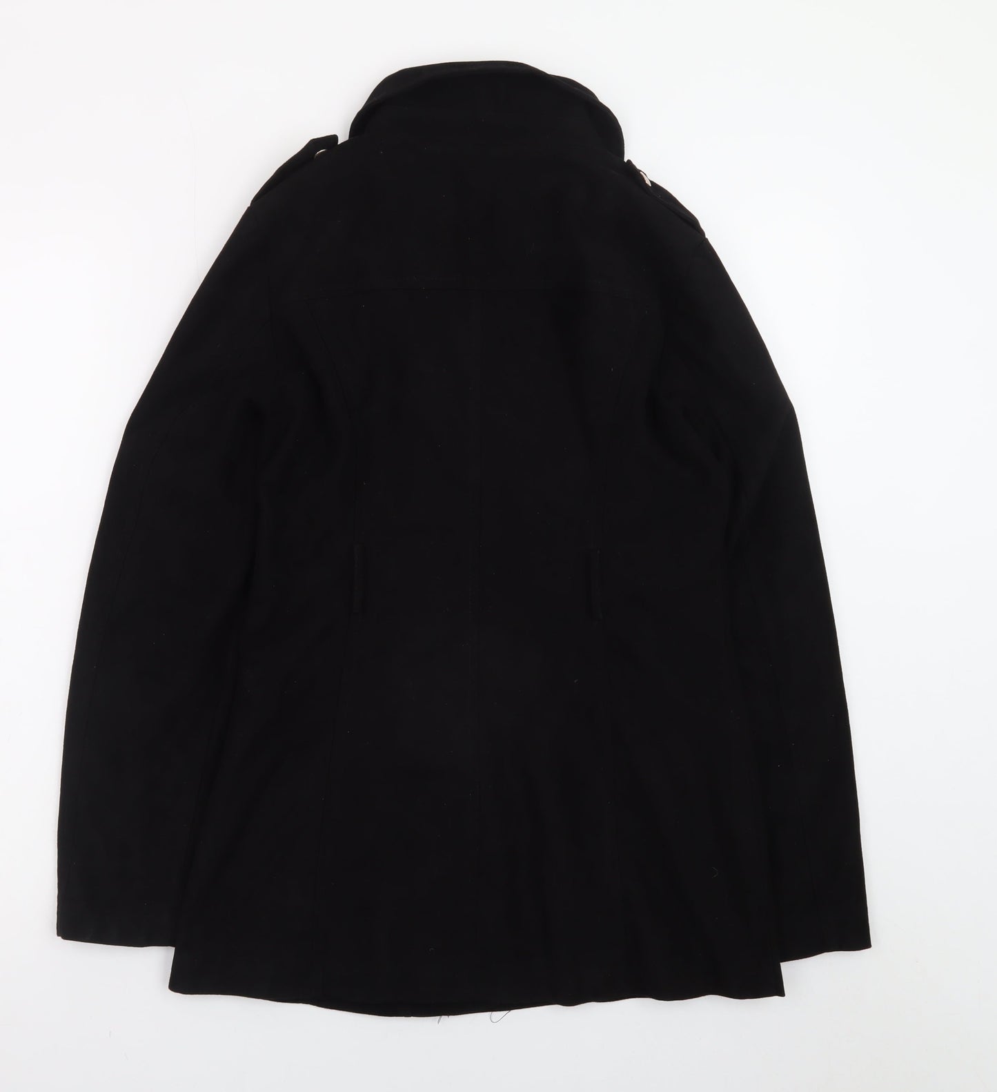 Select Womens Black Suede Biker Jacket Size 8 Mid-Length