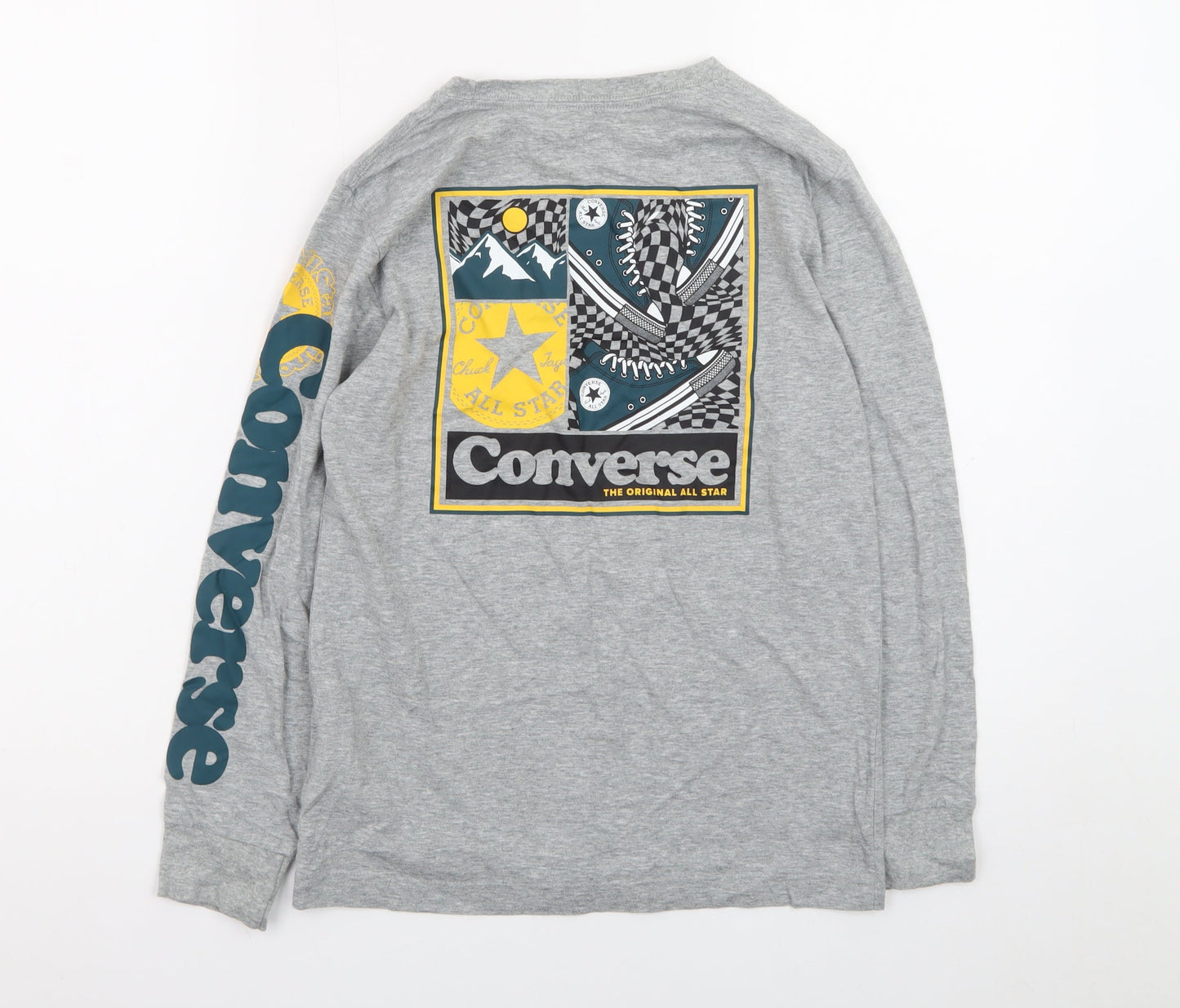 Converse Boys Grey Long Sleeve Graphic Logo T-Shirt 10-12 Years