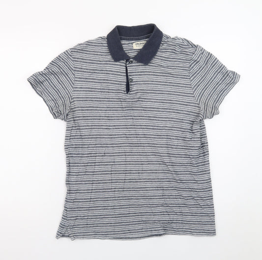 Jack & Jones Originals Men's Blue Striped Polo Shirt XL