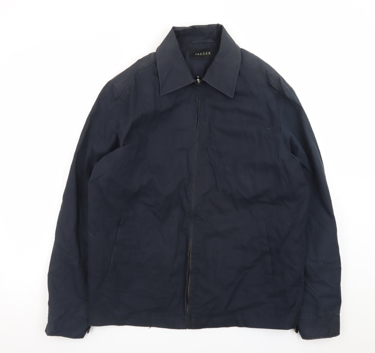 Jaeger Men's Blue Small Cotton Polyester Zip Jacket
