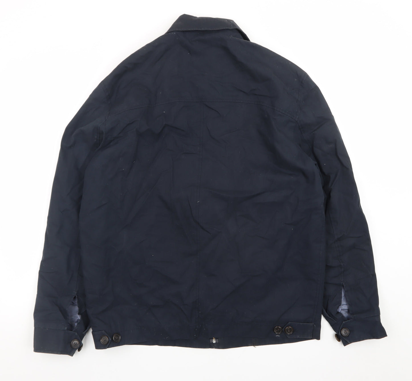 Jaeger Men's Blue Small Cotton Polyester Zip Jacket