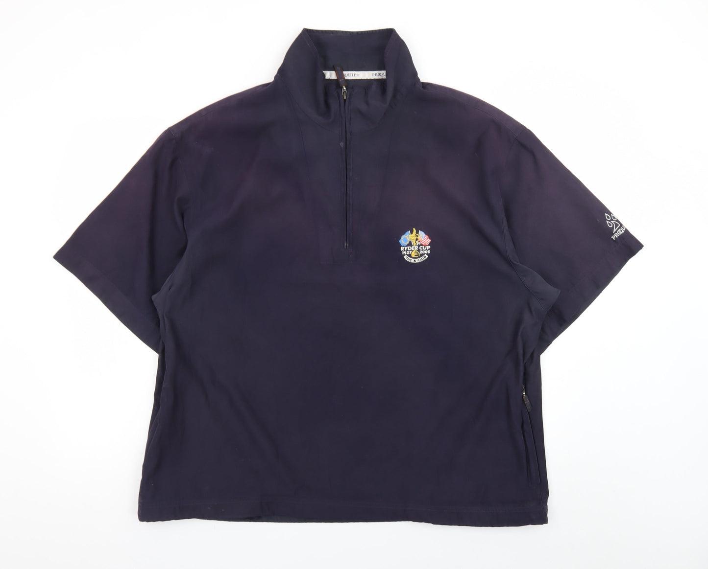 ProQuip Men's Navy Short Sleeve 1/4 Zip Windshield Golf Sweatshirt XL