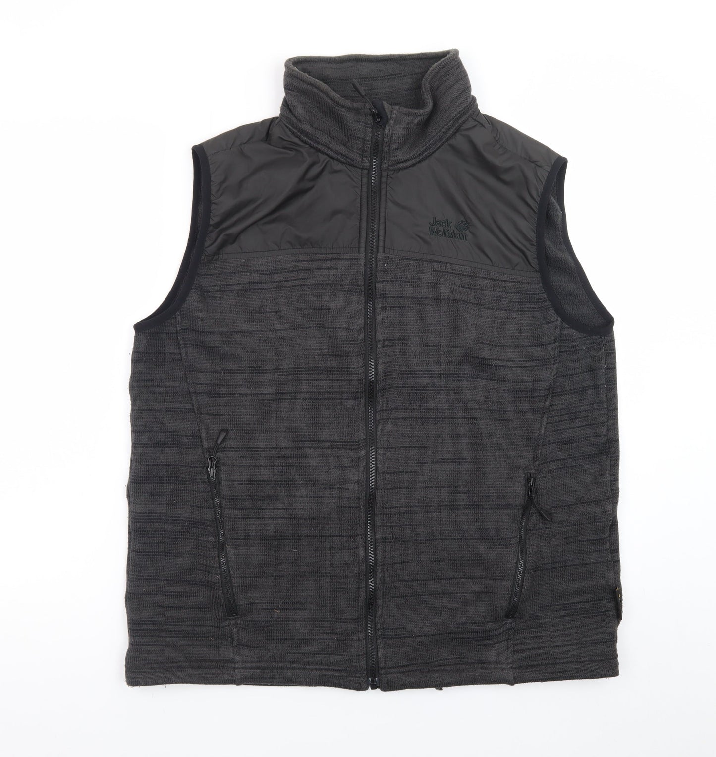 Jack Wolfskin Mens Grey Fleece Bodywarmer Waistcoat L 40in