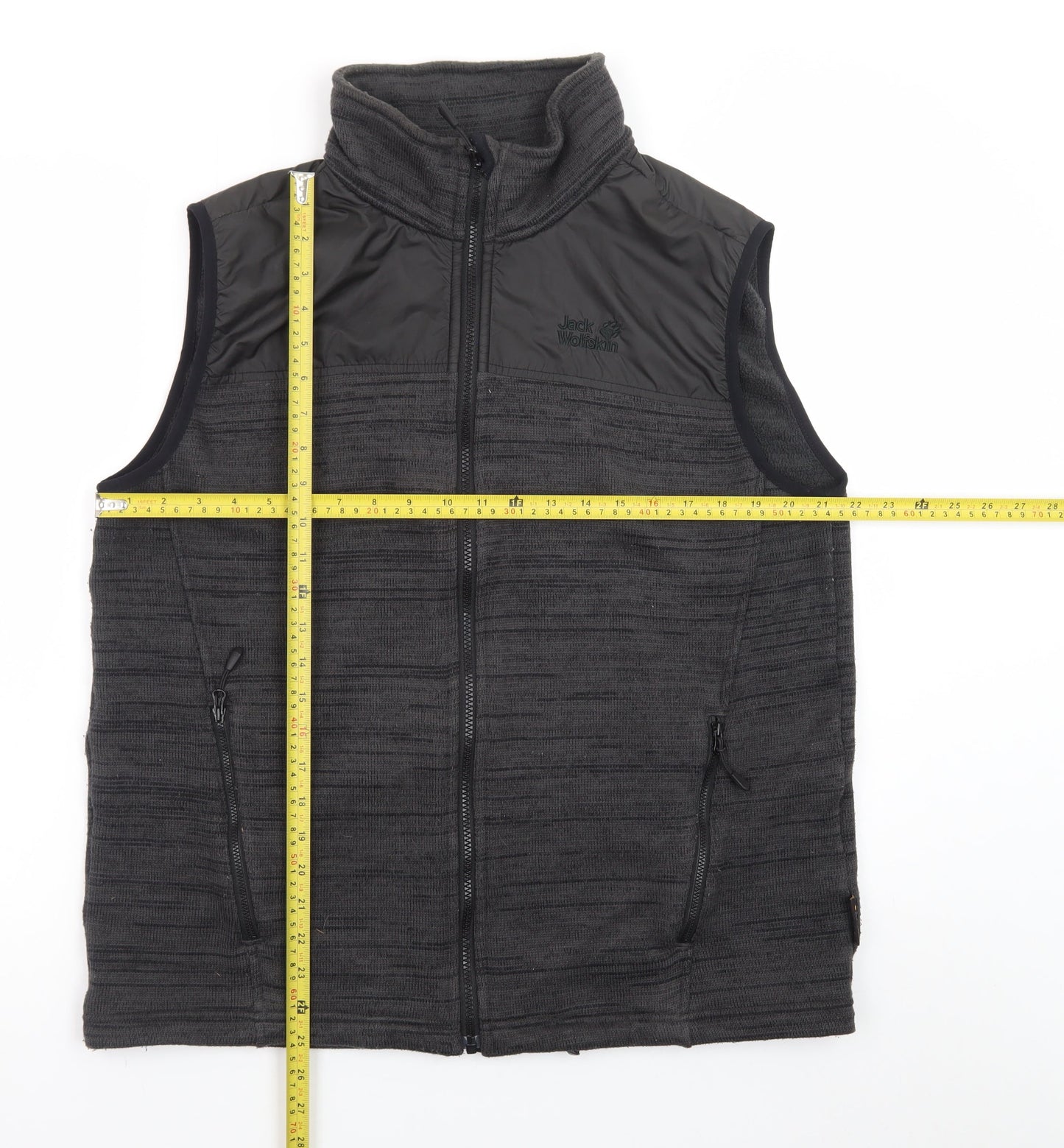 Jack Wolfskin Mens Grey Fleece Bodywarmer Waistcoat L 40in