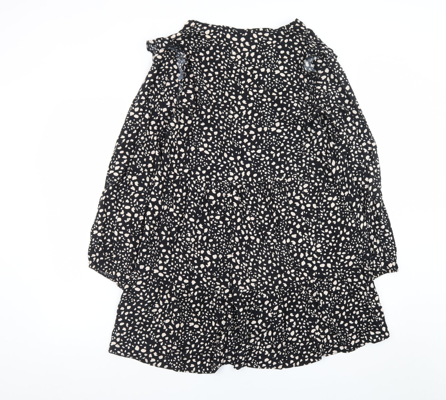Primark Women's Black Animal Print Skater Dress Size 12