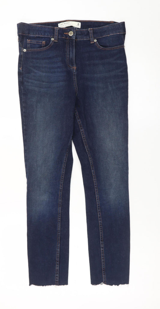 Next Womens Blue Skinny Jeans Size 8 Regular Stretch Denim
