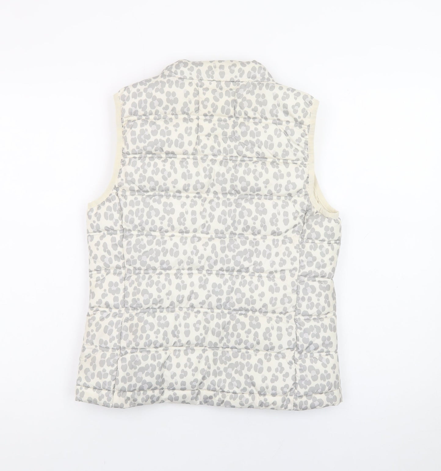 GAP Kids Girls Ivory Animal Print Puffer Gilet 2XL Water Resistant