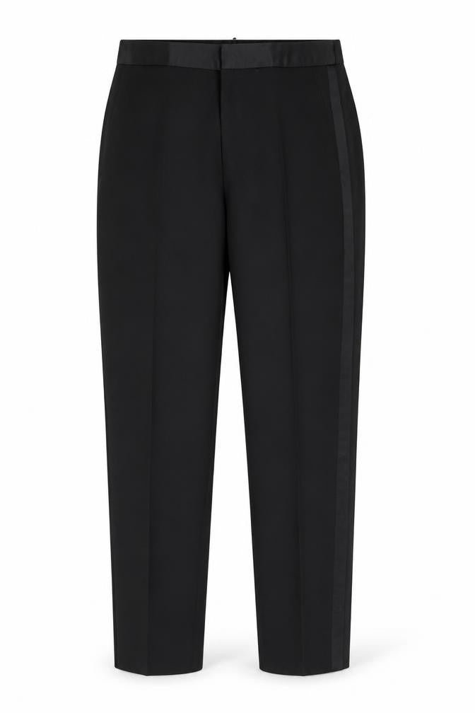 Zara Womens Black Slim Fit Satin Trim Dress Pants Size L