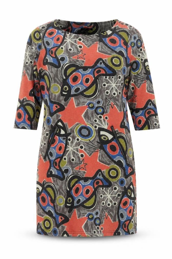 Vegas Collection Women Multicoloured XL Shift Dress Retro Print