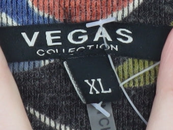 Vegas Collection Women Multicoloured XL Shift Dress Retro Print