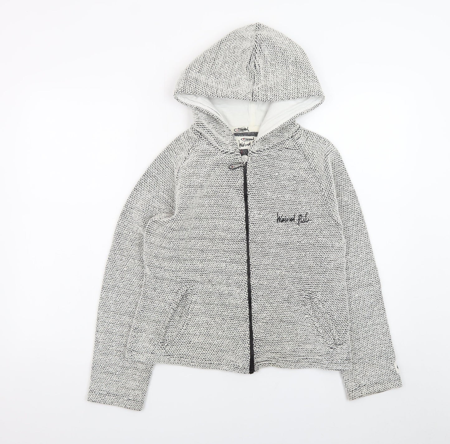 Weird Fish Womens Grey Full Zip Hoodie Medium Cotton Blend