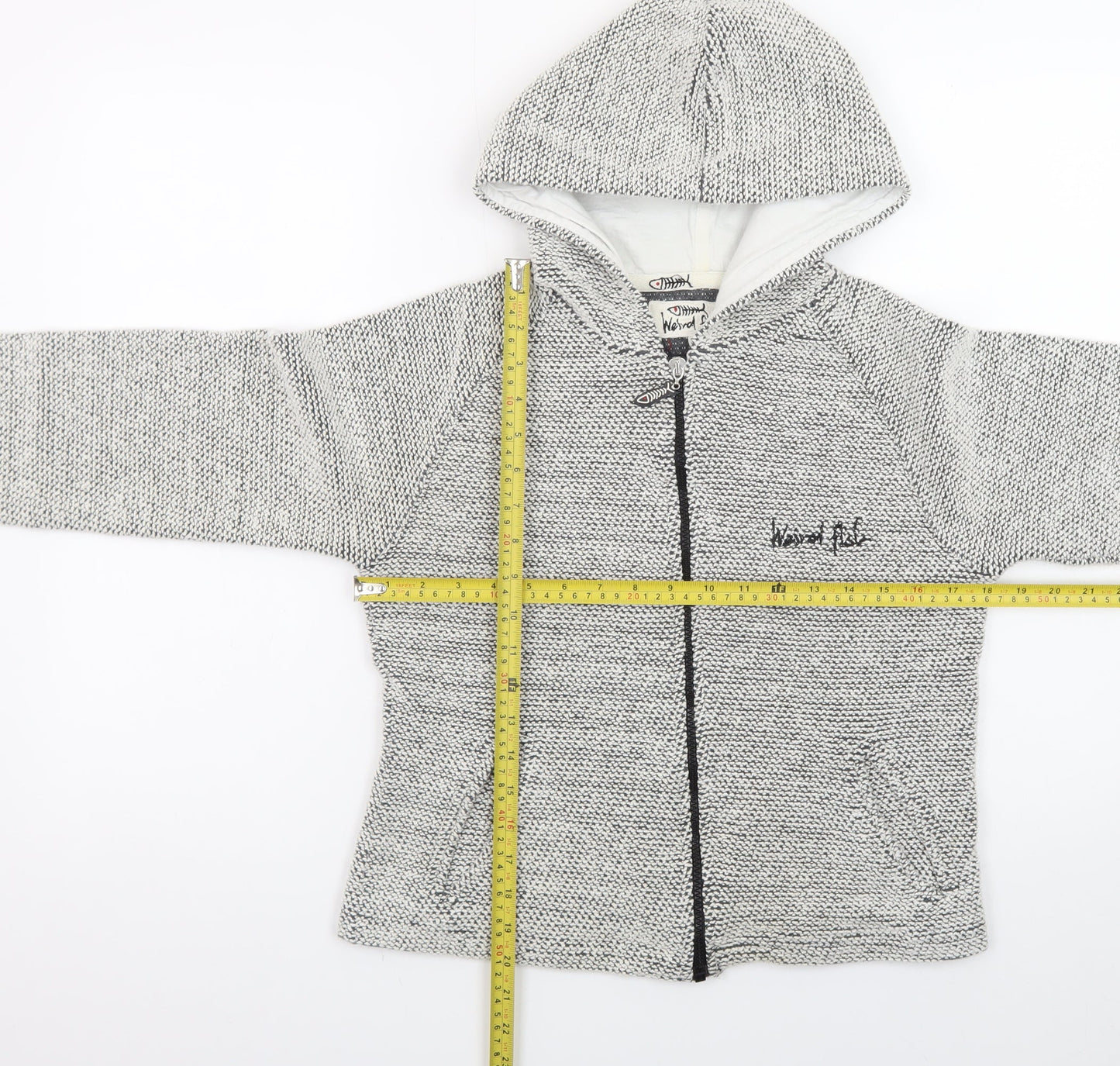 Weird Fish Womens Grey Full Zip Hoodie Medium Cotton Blend