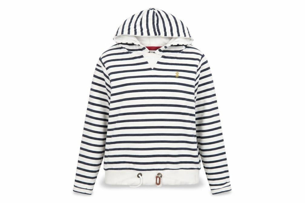 Lansdown Womens Navy & White Striped Hoodie Size 12 Cotton Blend