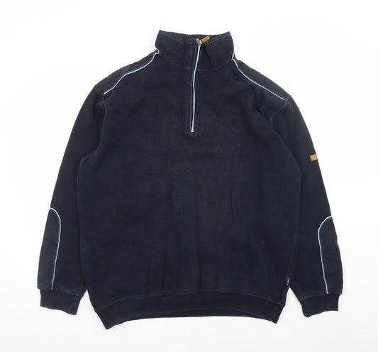 Coney Island New York Men's Blue XL 1/4 Zip Cotton Pullover Jumper