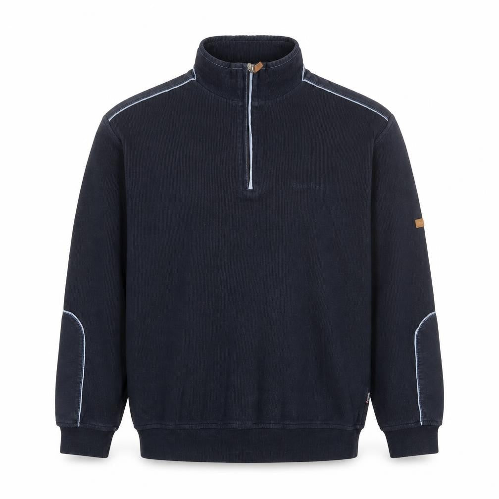 Coney Island New York Men's Blue XL 1/4 Zip Cotton Pullover Jumper