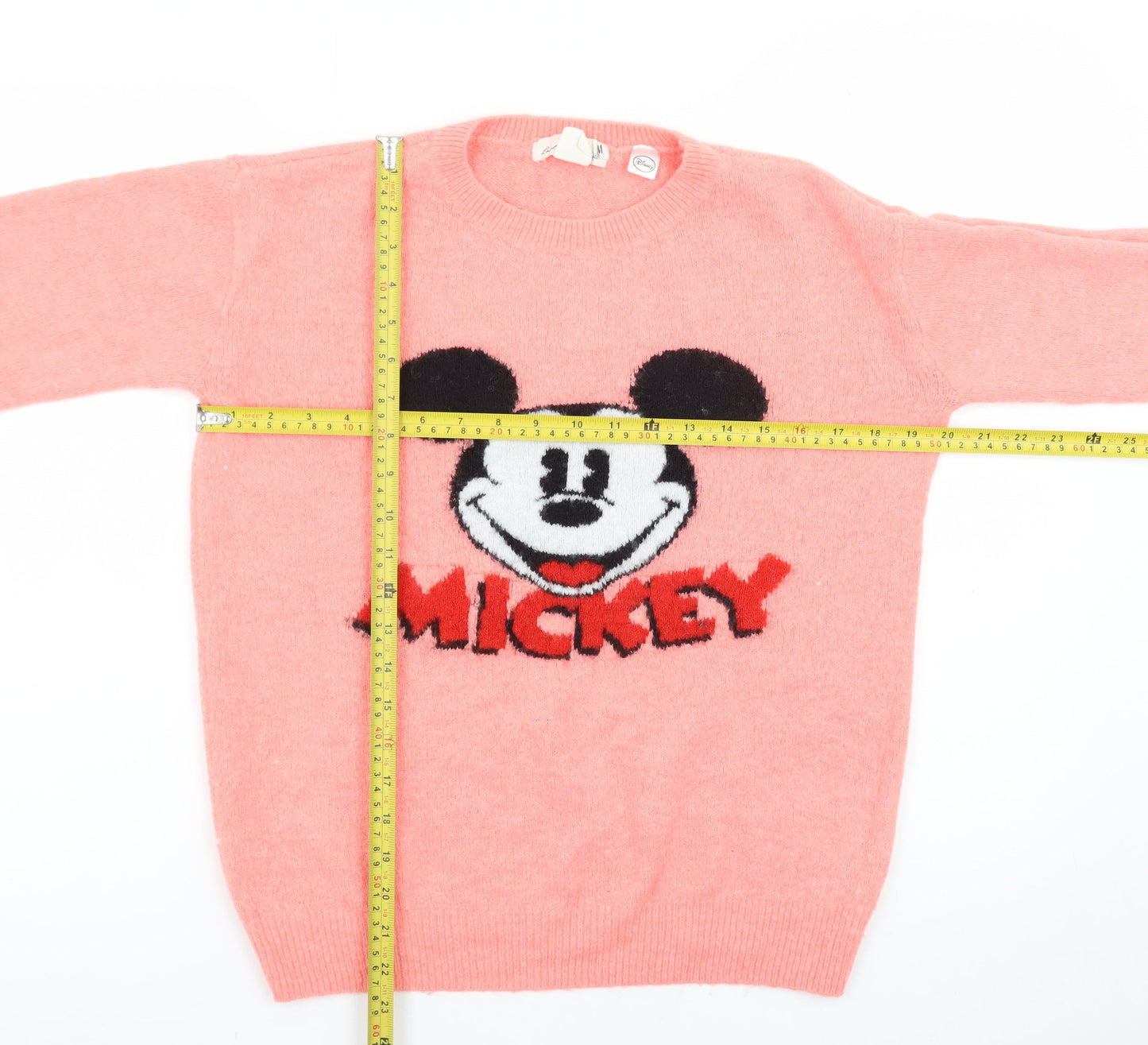 L.O.G.G. Womens Pink Mickey Mouse Crew Neck Pullover Jumper Size 8