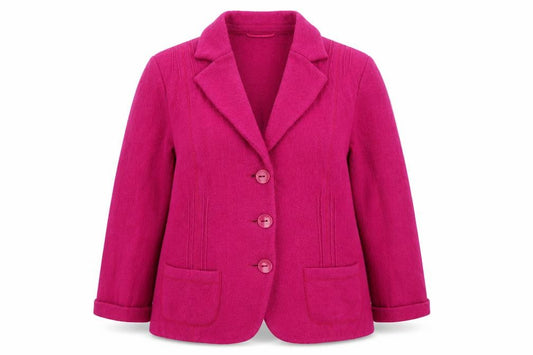 Bianca Women’s Fuchsia Wool Blazer Jacket Size 18 Classic Style